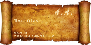 Abel Alex névjegykártya